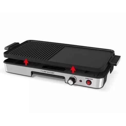 Plancha - RIVIERA & BAR - QPL365 - 1900 W vermogenszone - 4 tot 6 personen - 50,5 x 25,5 cm - Roestvrij staal