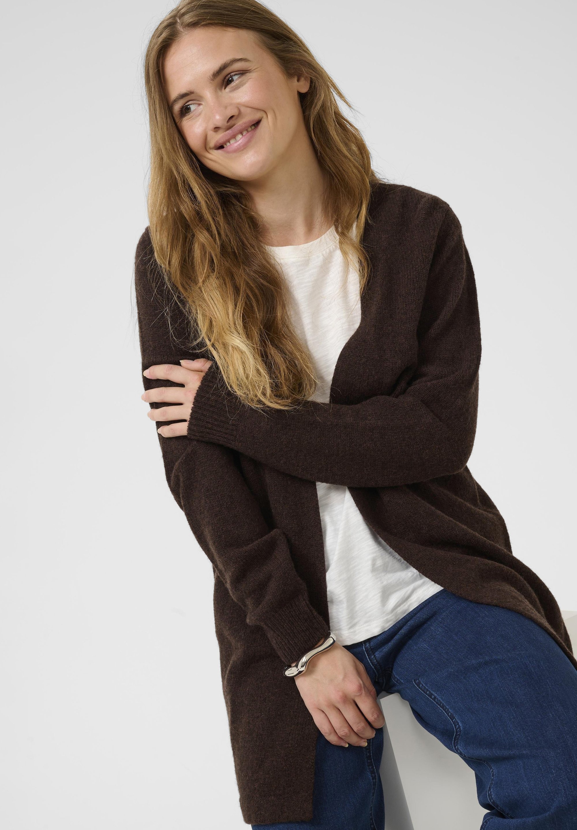 Culture ASIMA KATRINA LONG - Cardigan - coffee bean melange