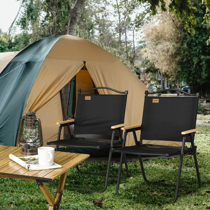 Silla de camping Outsunny - Tela Oxford - 54x59x78cm - Negra