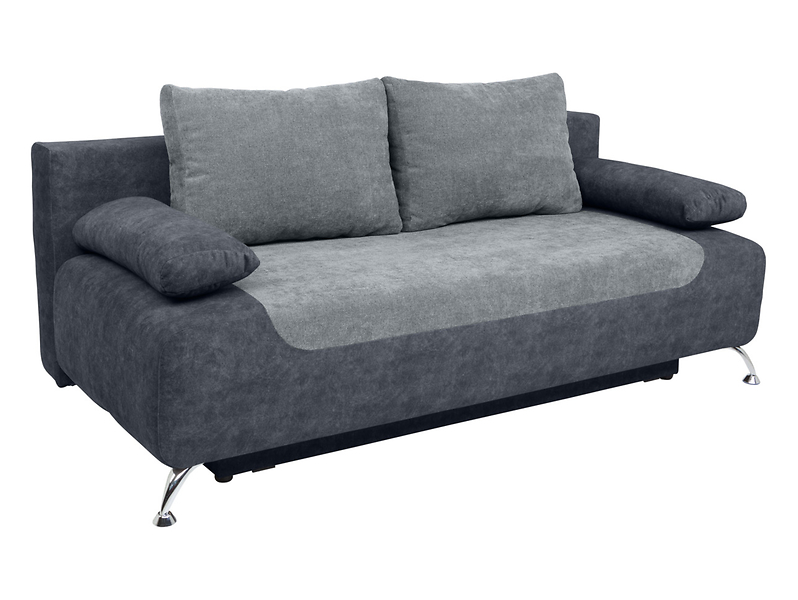 Sofa trzyosobowa Daria III rozkładana z pojemnikiem welurowa szara