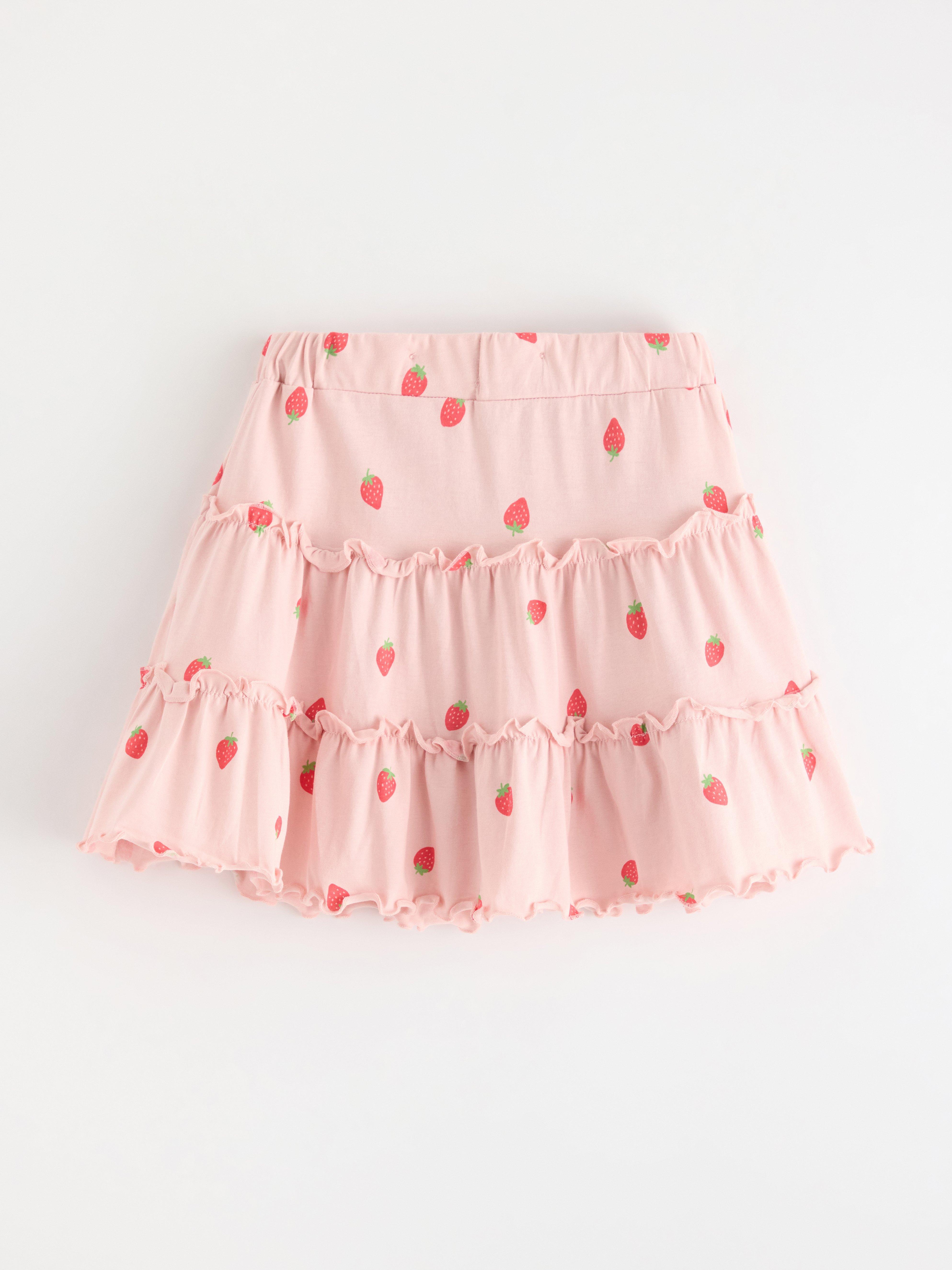 Saia estampada rosa claro