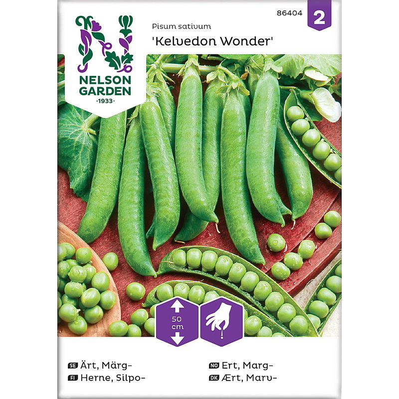 Nelson-puutarhan siemenet Hernemargariini, Kelvedon Wonder, vähärasvainen