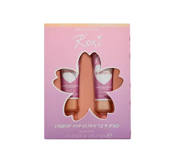 Makeup Revolution X Roxi Liquid Highlighter Duo zestaw dwóch rozświetlaczy do twarzy 2 x 15ml