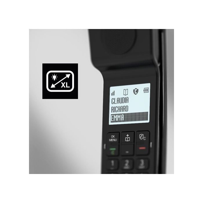 Téléphone Fixe sans Fil DECT - ALCATEL - Epure Iconic - Design Vintage - Grand Écran - Mains Libres