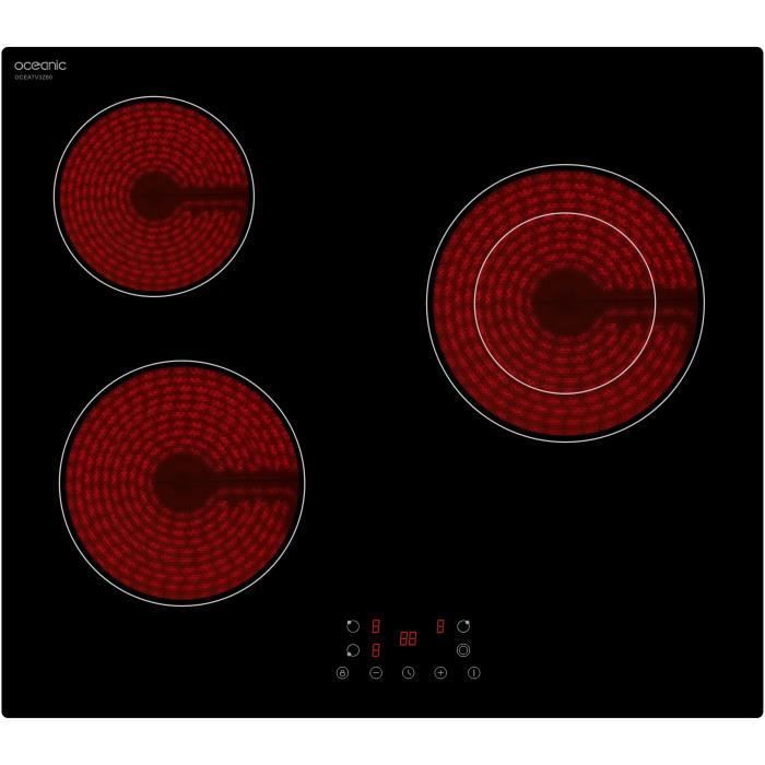 Placa vitrocerámica OCEANIC de 3 quemadores, 56 x 49 cm, OCEATV3Z60