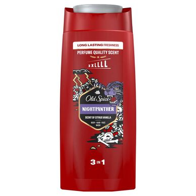 Old Spice Nightpanther -tuoksuinen 3-in-1 shampoo ja suihkugeeli miehille 675 ml