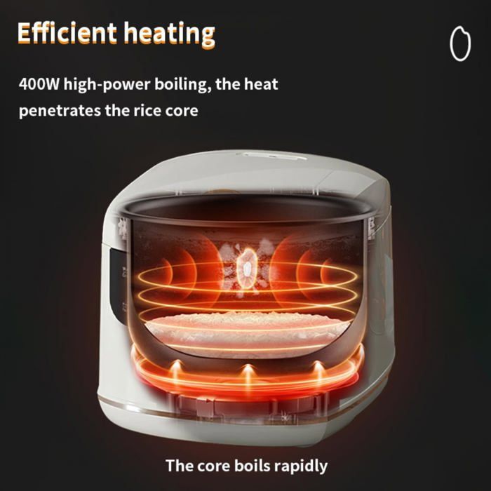 Panela elétrica multifuncional, 2L, 10 programas, timer, revestimento antiaderente, 400W, vermelha