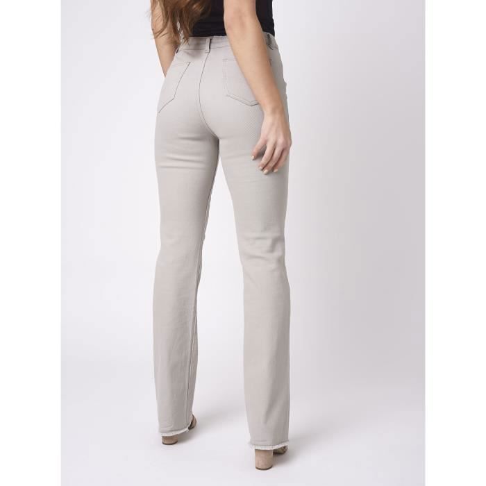 Stretch-Schlagjeans – PROJECT X PARIS – Damen – Beige – Schlag – Normale Bundhöhe