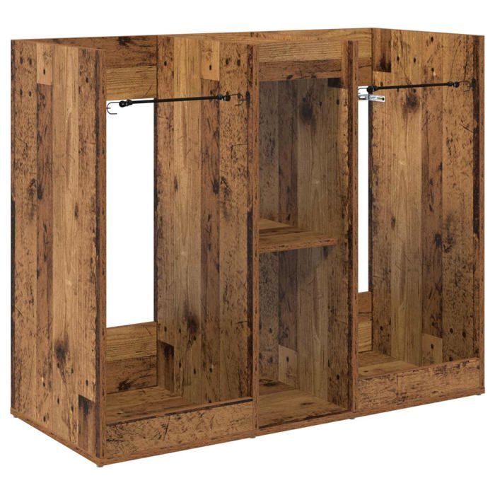 Taquilla de golf de madera - vidaXL - Madera antigua - 102x45x85,5 cm - Amplio espacio de almacenamiento - Estructura metálica