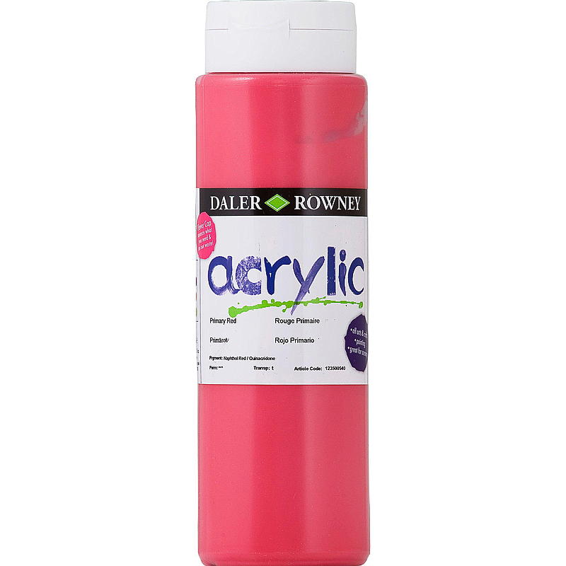 Vernice acrilica Dealer & Rowney 500 ml, rosso primario