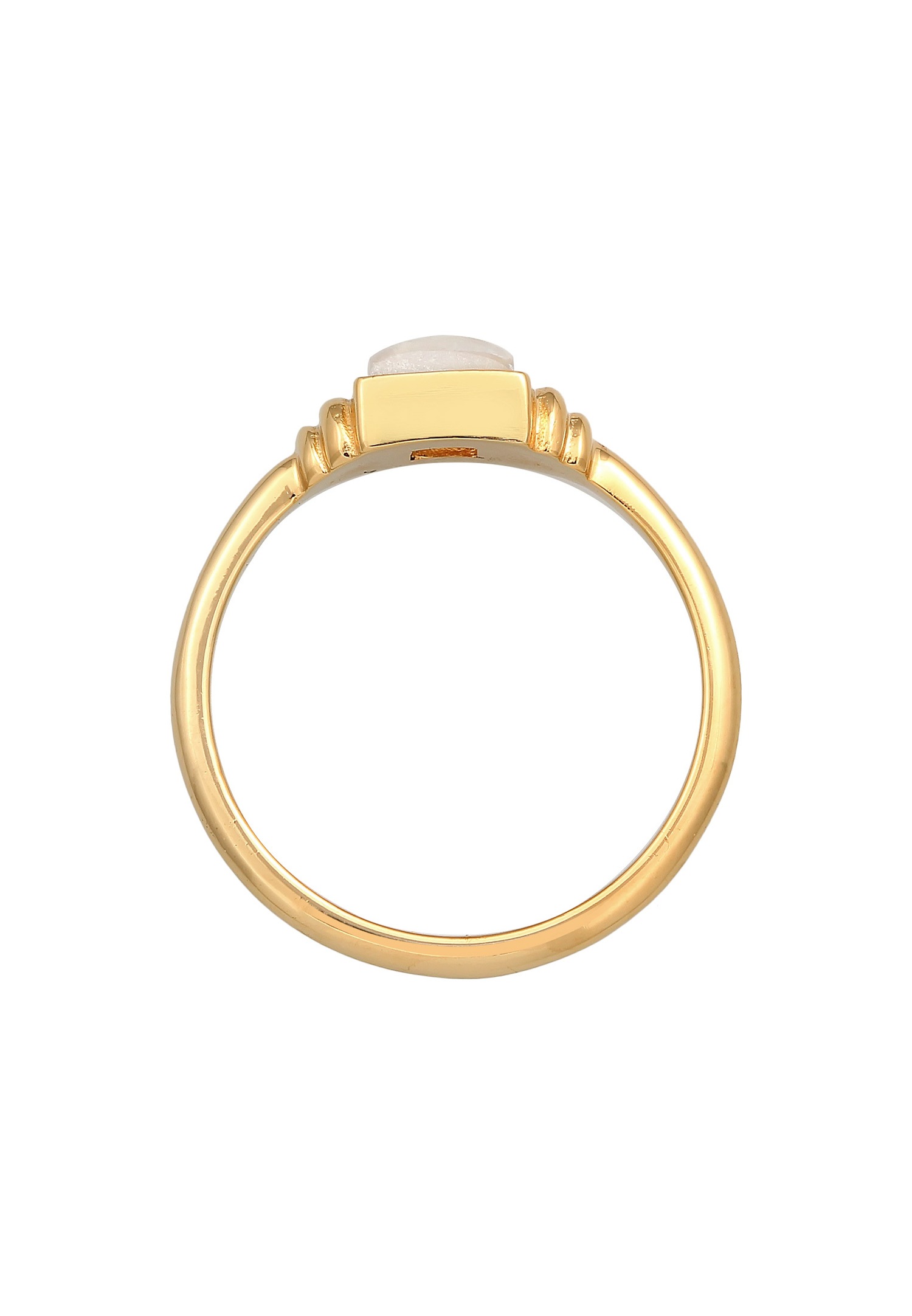 Elli PREMIUM Elli PREMIUM Bague Femmes Carré Vintage avec Pierre de lune en argent sterling 925 plaqué or