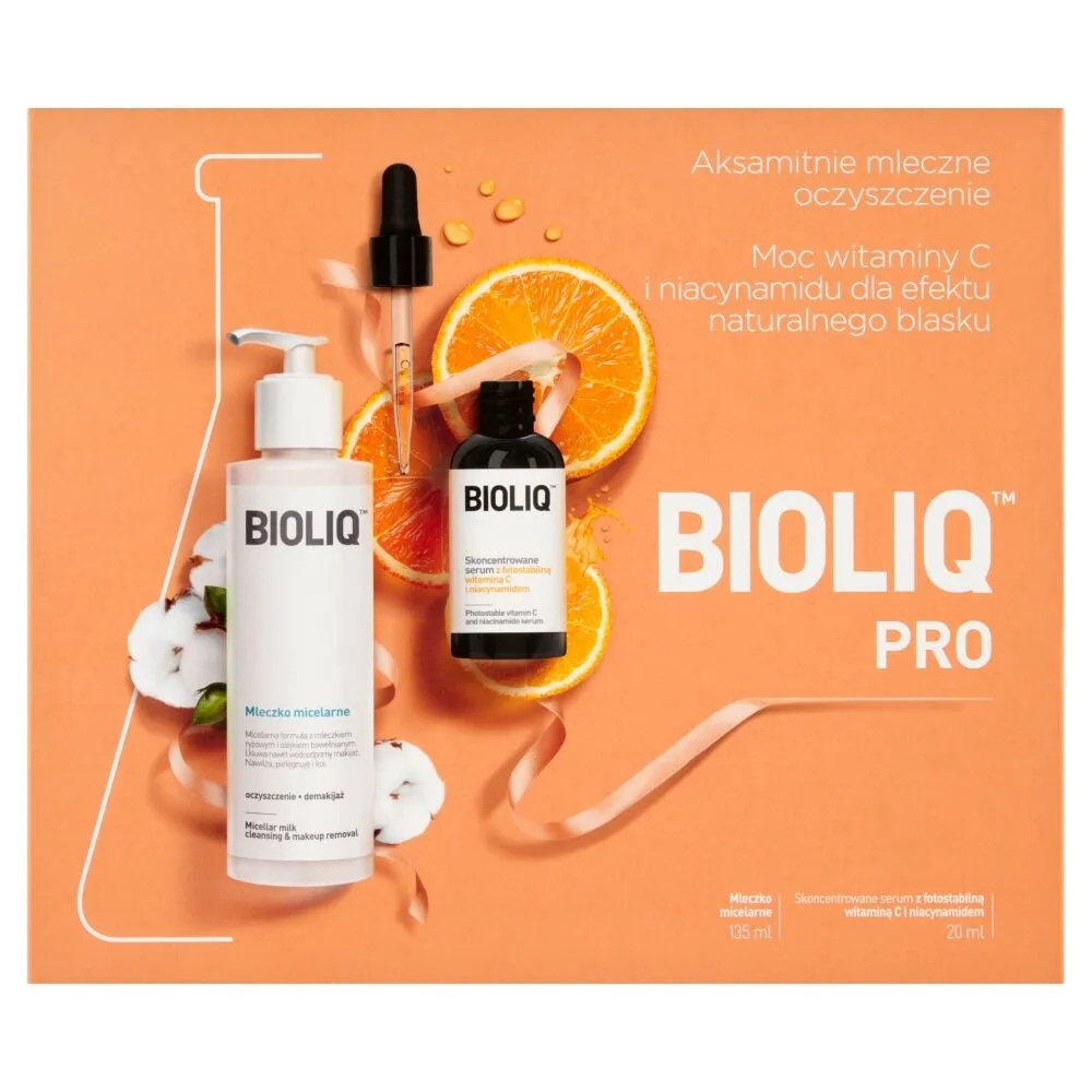 Bioliq Zestaw Kosmetyków Pro Serum z witaminą C i niacynamidem + Mleczko micelarne