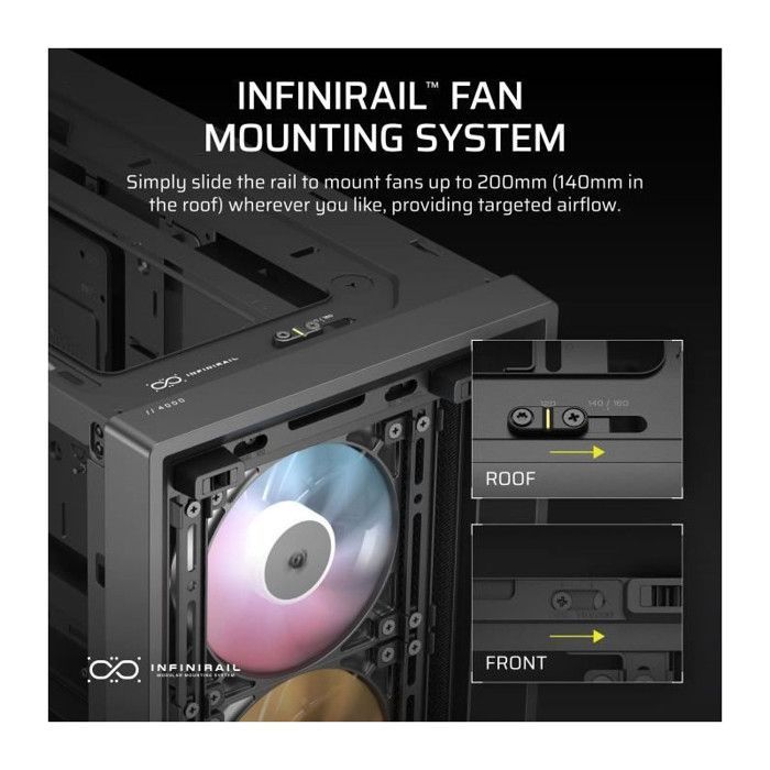Boîtier ATX - CORSAIR - FRAME 4000D RS ARGB - Modulaire - 3 Ventilateurs ARGB Préinstallés - Débit d'air Élevé