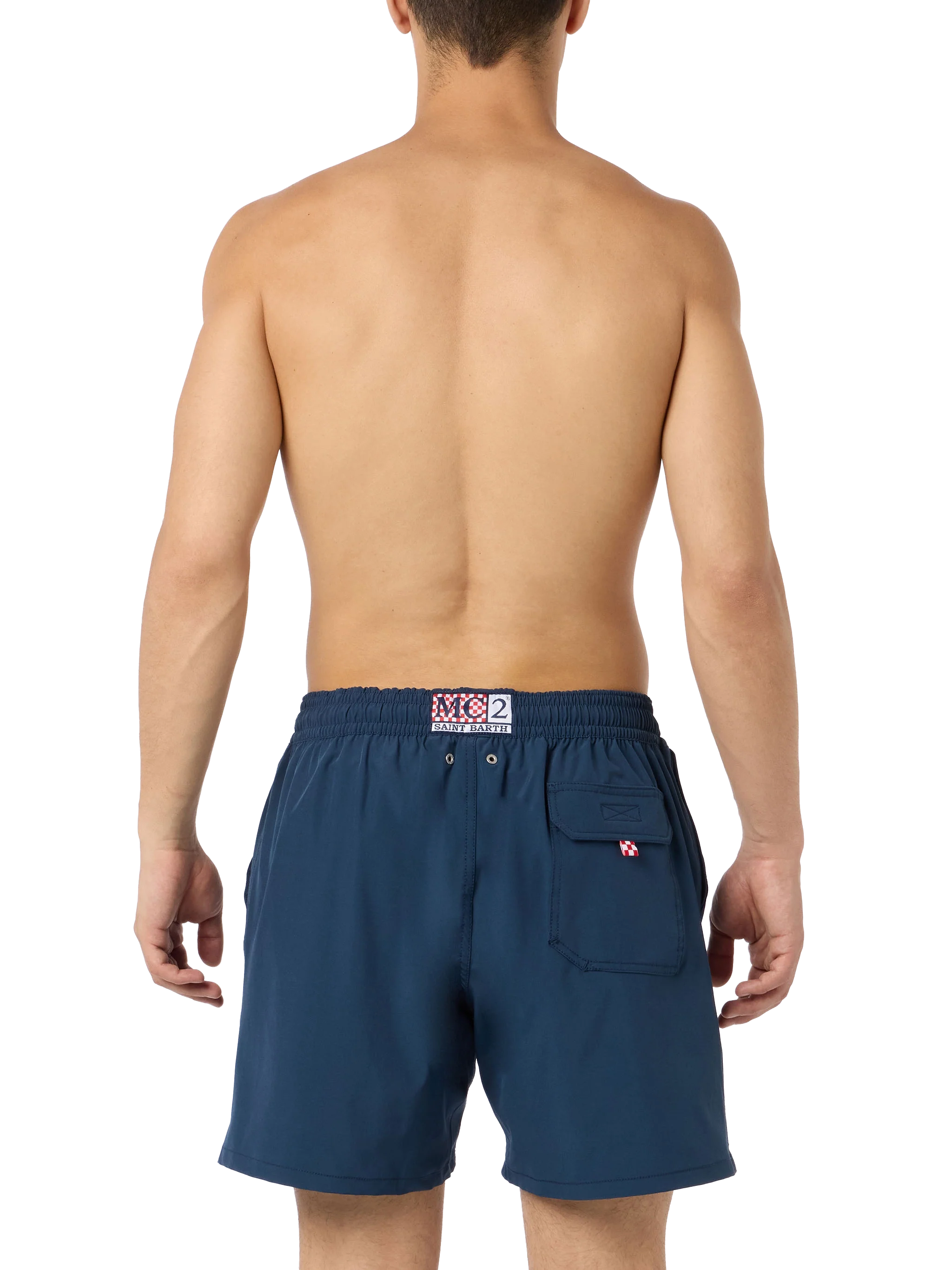 Klassiek, elastisch en comfortabel badpak met 'From Padel to Brace'-borduurwerk.