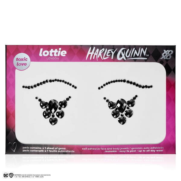 Lottie London x Harley Quinn Toxic Love – drahokamy na obličej a tělo