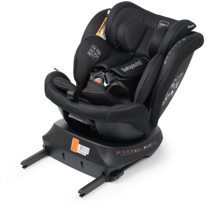 Silla de coche - BABYAUTO - RODIA - Grupo 0/1/2/3 - 40/150 cm - I-Size Plus - Isofix - Giratoria - Reclinable - Reductor - Negra
