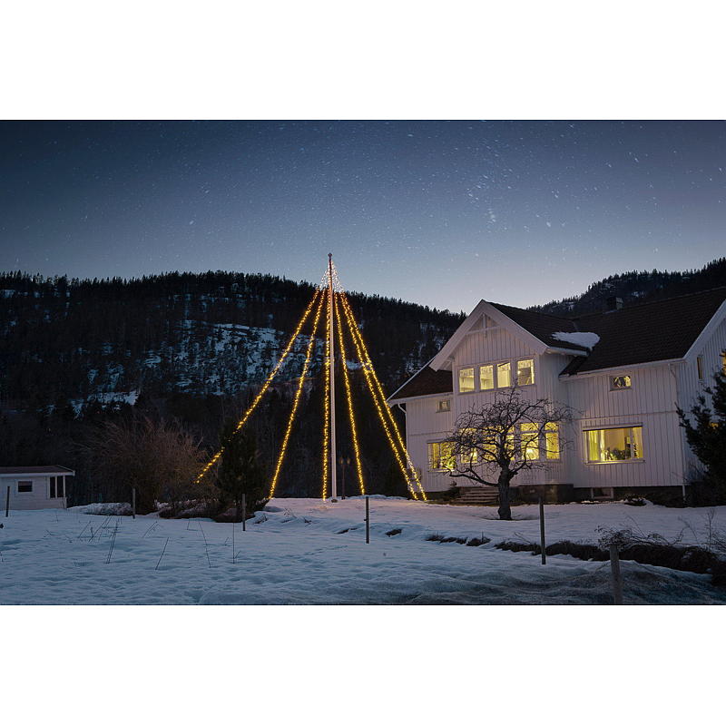Light IT Lampe mât de drapeau 2400 LED blanc chaud Østerdalen