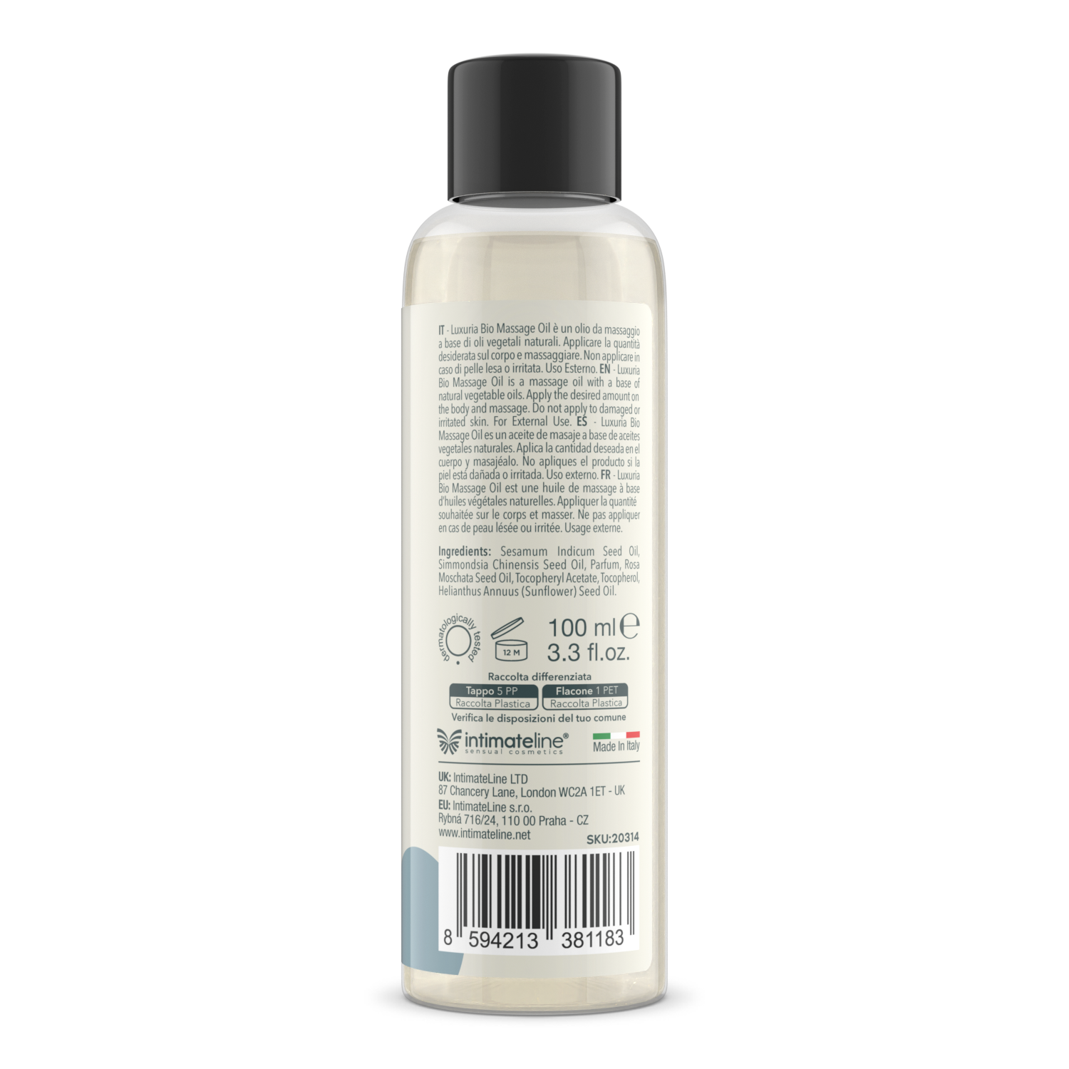 Luxuria Olio Vegetale Biologico Fiore di Neve Linea Intimo