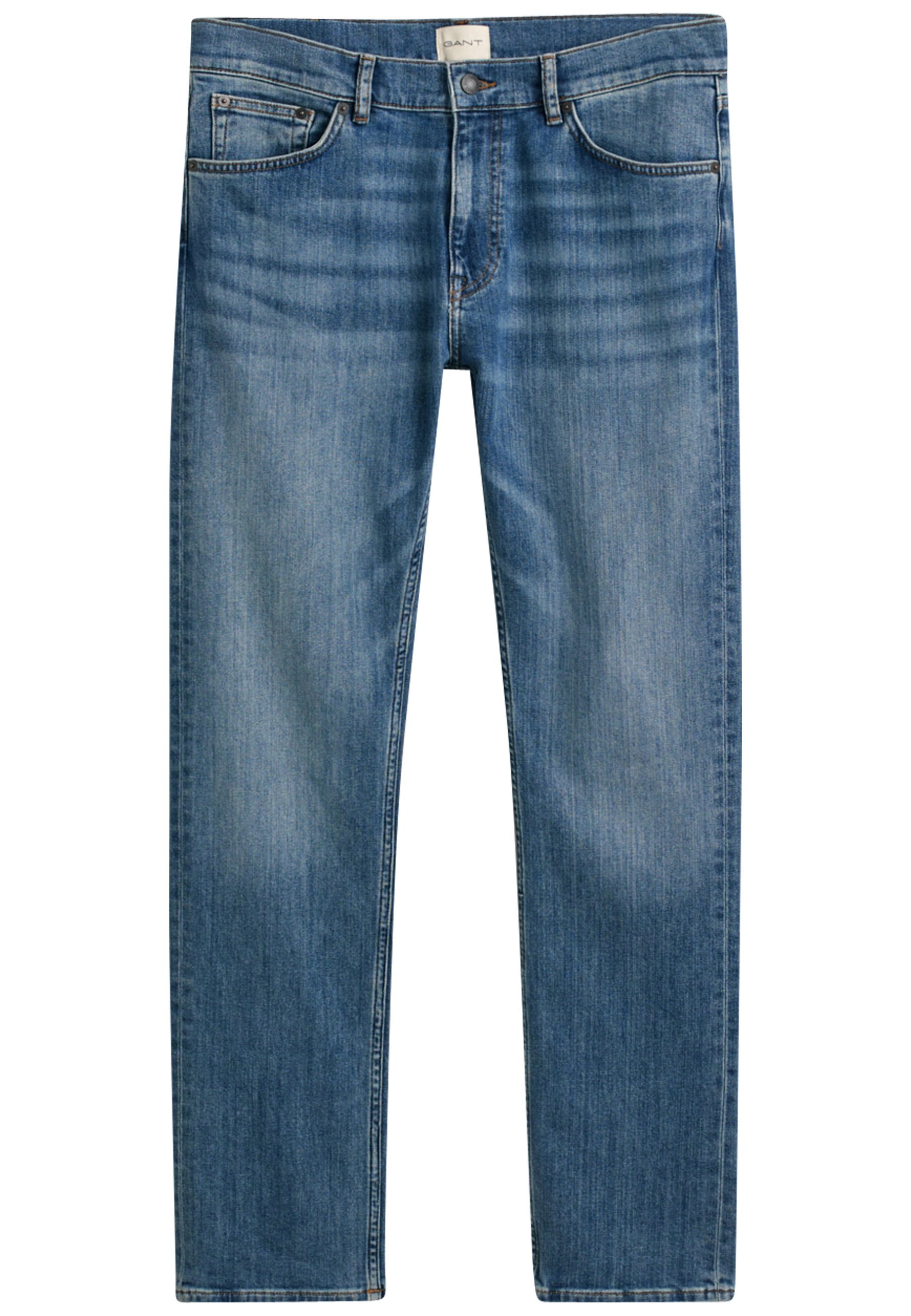 GANT REGULAR - Rechte jeans - middenblauw, gedragen