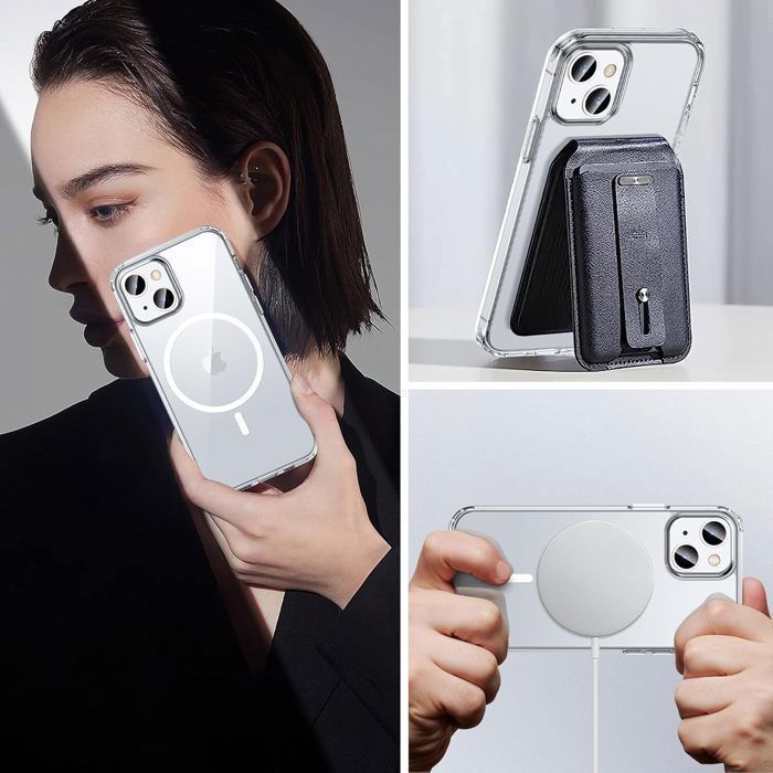 Capa para iPhone 14 - Silicone transparente com círculo magnético integrado | Loja Aginji® França