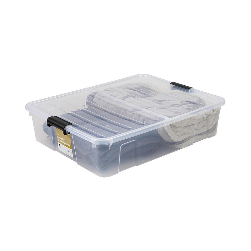 Coffre de rangement Home Bedroller avec couvercle à deux compartiments et roulettes, 49 litres, L 70,4 x l 58 x H 18,2 cm