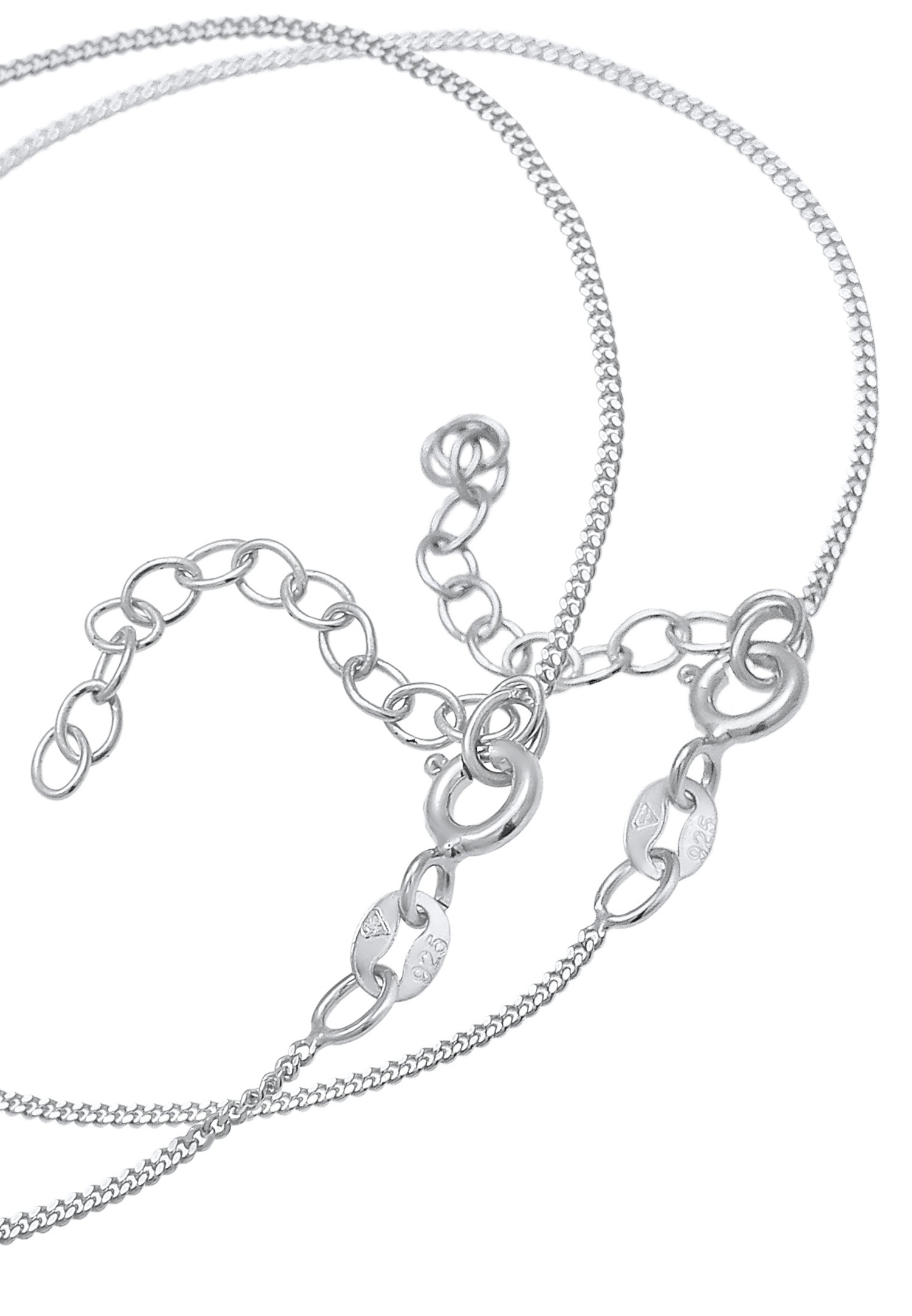 Elli Coeur de dame en demi-amitié Love Bond ajustable en argent sterling 925 plaqué or