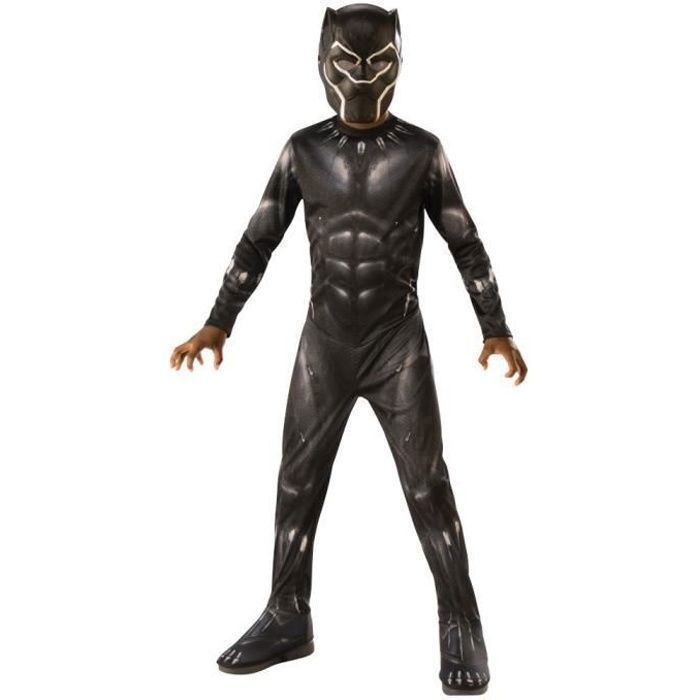 Child's costume - Black Panther - Black - 9-10 years - PVC mask