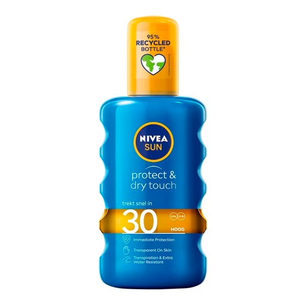 NIVEA Sun Protect & Dry Touch prozoren sprej za sončenje SPF30 200 ml