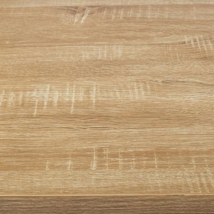 Isla central IDMARKET IVO de 120 cm en madera negra con encimera efecto haya.