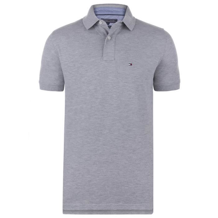 Polo Tommy Hilfiger para hombre, color gris, nuevo modelo 2019, corte regular.