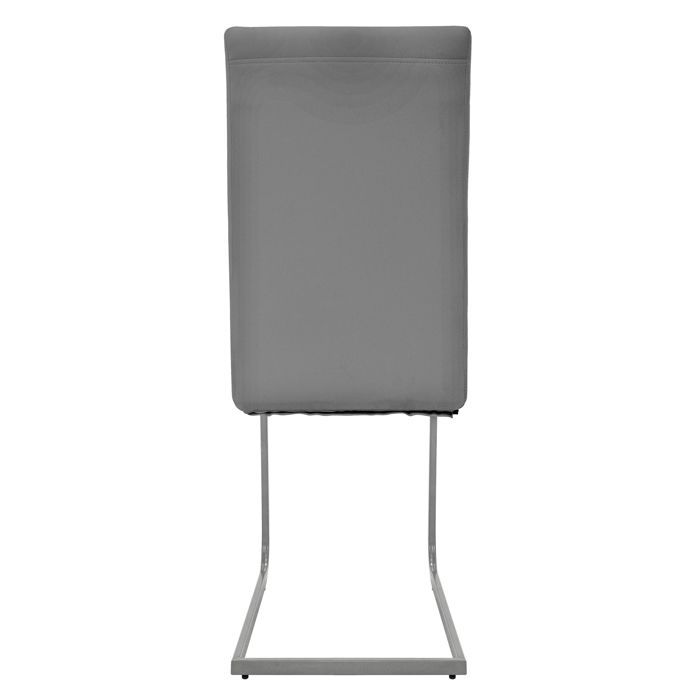 ML-Design 2 grijze eetkamerstoelen van kunstleer, met ergonomische rugleuning en gewatteerde zitting, geschikt voor de woonkamer of keuken.