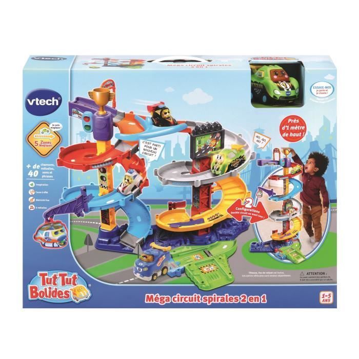 VTECH - Tut Tut Bolides - Circuito Mega Spiral 2 in 1 (+ Titouan, Crazy Driver)