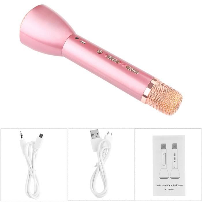 Bluetooth Karaoke Condenser Microphone, K098 Studio Speaker Remote Microphone System Kit for KTV Teaching