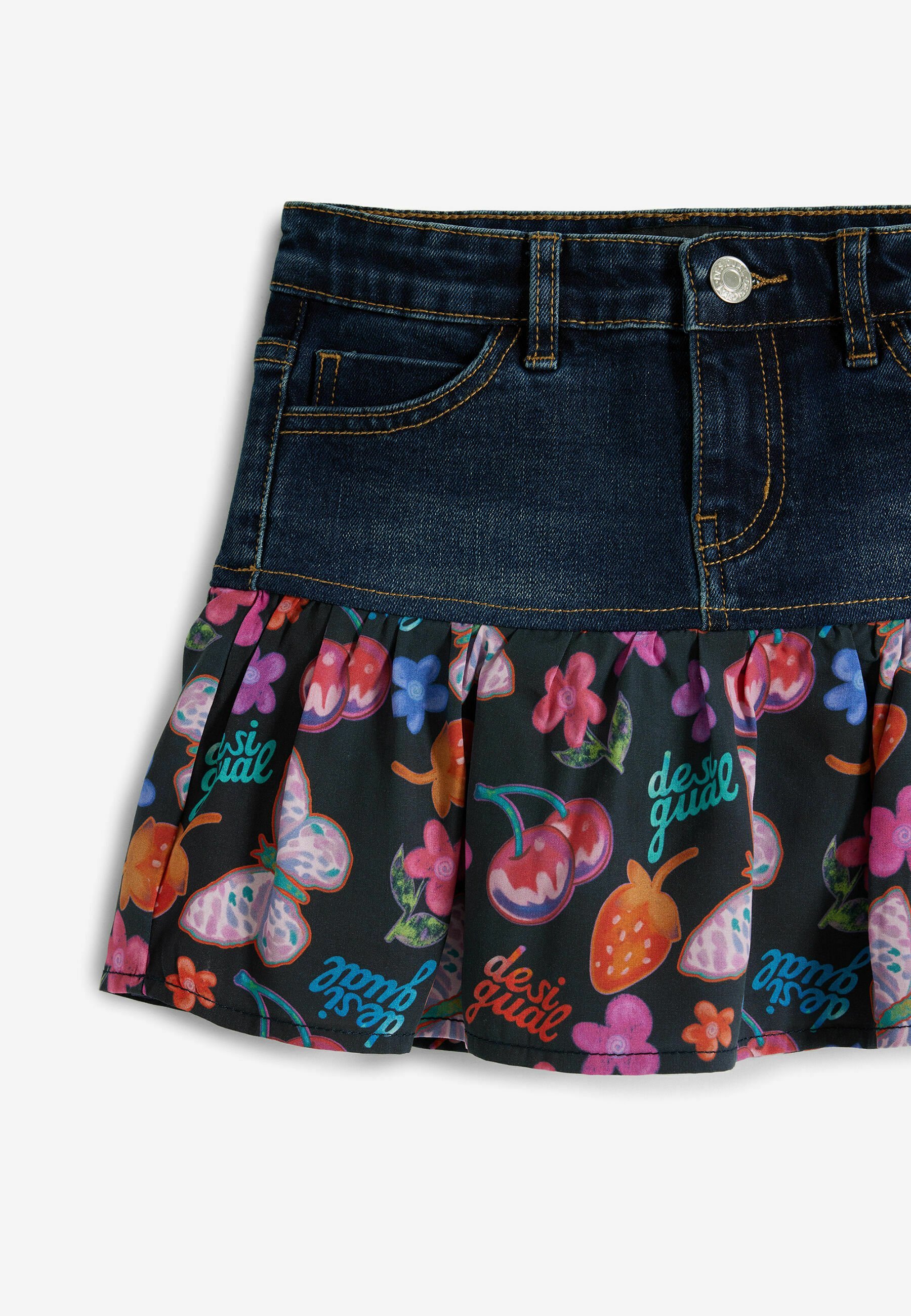Desigual RUFFLE - Farmer szoknya - kék
