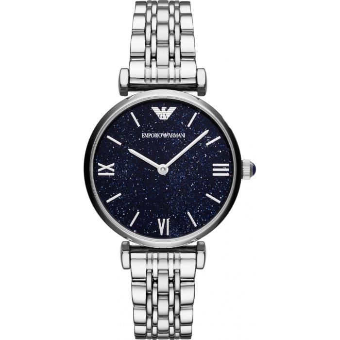 Montre Femme - Emporio Armani - Analogique - Bracelet Acier Inoxydable - Argenté - Gris - Quartz