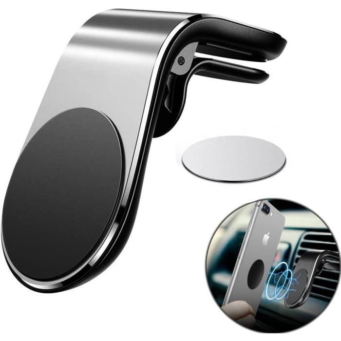Tikawi x1 Universele magnetische autotelefoonhouder (Samsung / iPhone / enz.) voor montage in het ventilatierooster - Zwarte draagbare houder /