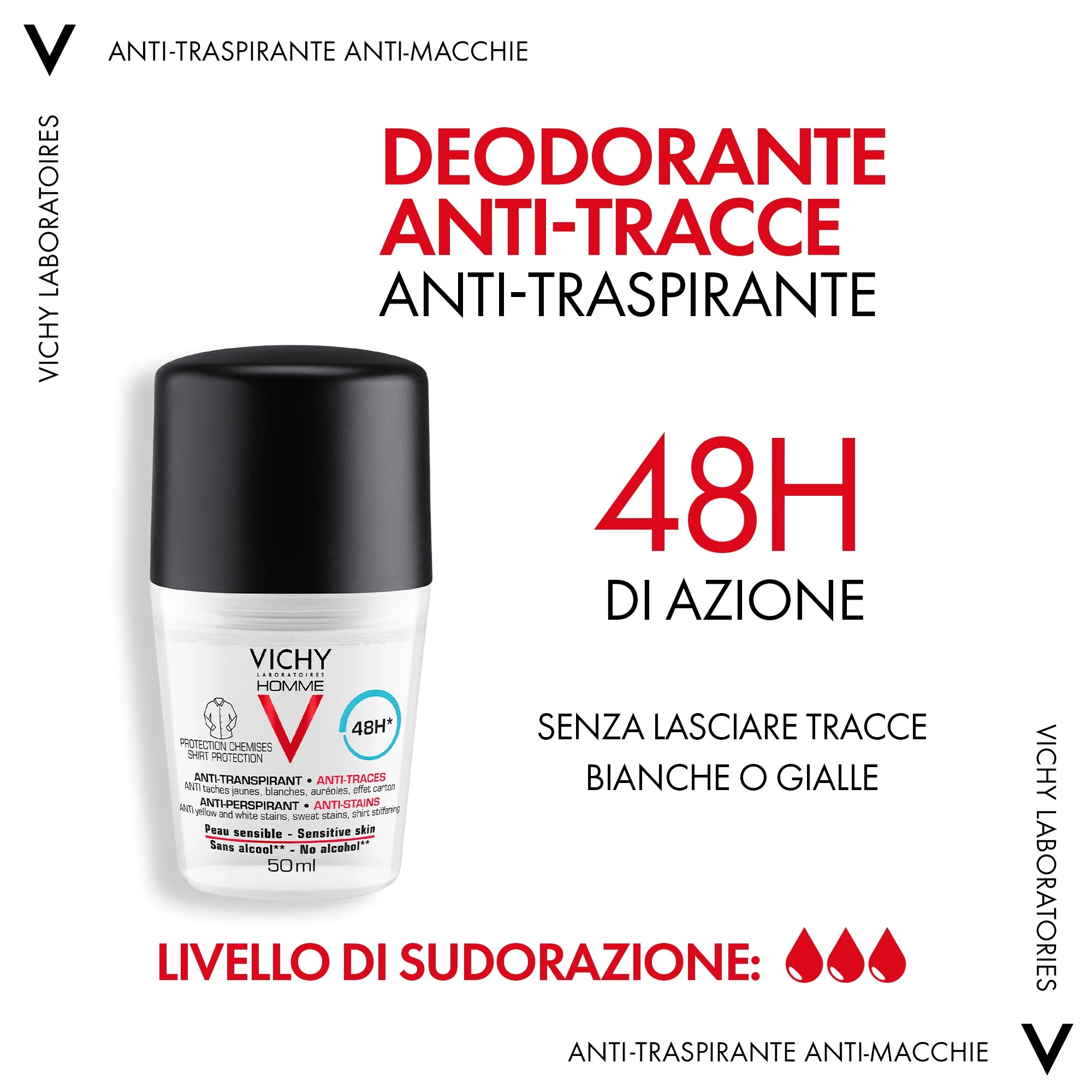 VICHY Vichy Homme Deo Anti-Stain 50 ml Antitranspirant