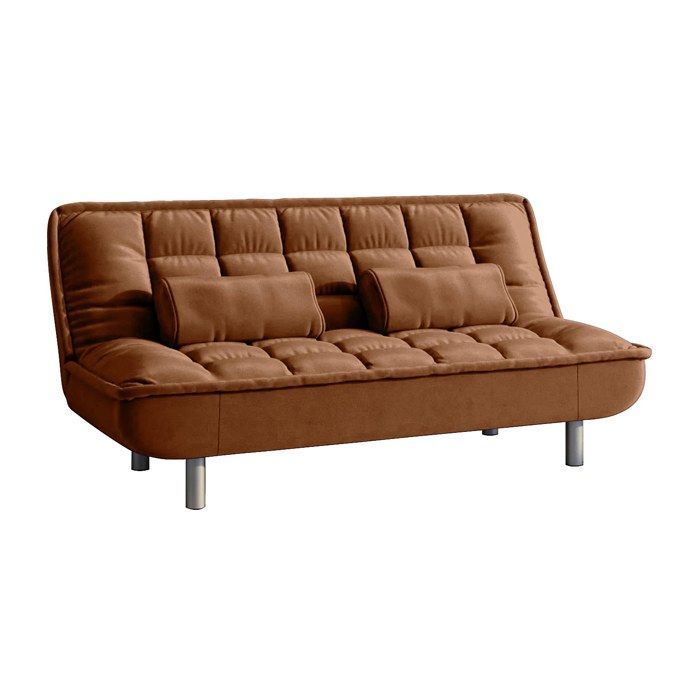 Sofá de tela con mecanismo clic-clac - OFERTA - ÚNICO - MISHAN - 3 plazas - Caramelo - Contemporáneo