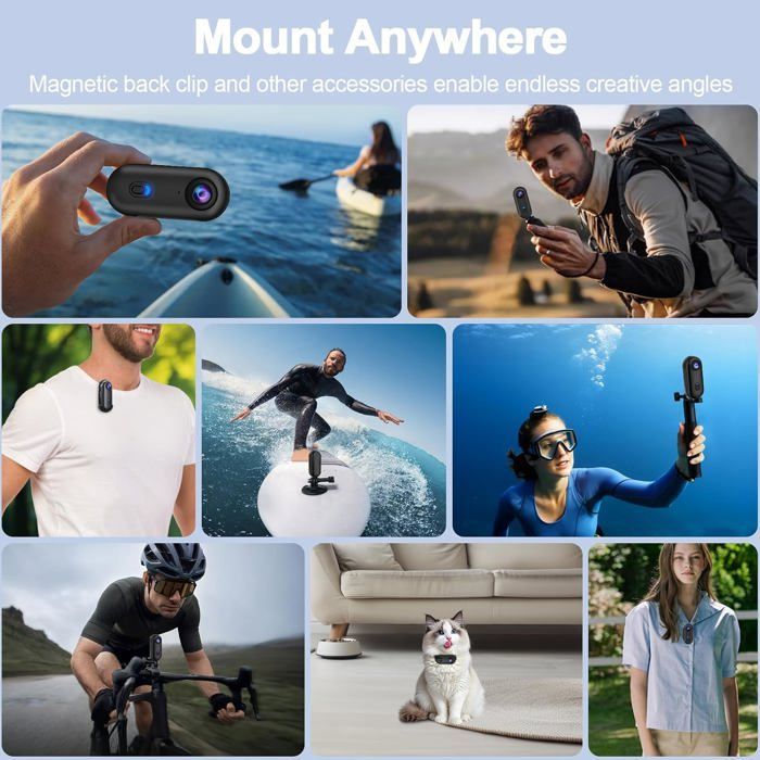 Sports Camera - OBEST - Mini 4K WiFi - IP68 Waterproof - 120° Wide Angle - 800 mAh Battery