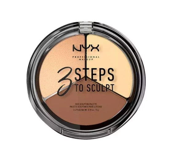 NYX Professional Makeup 3 Steps to Sculpt paleta do konturowania 02 Light 15 g