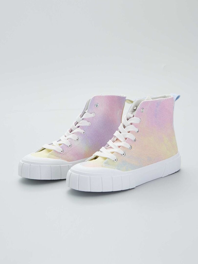 Hoge sneakers met dikke zolen - BEIGE