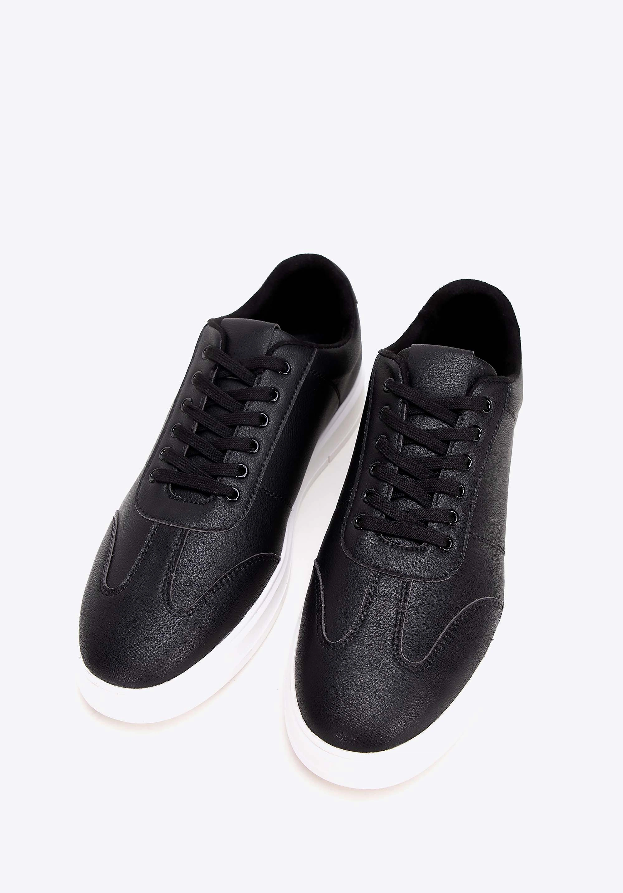 Męskie sneakersy z ekoskóry klasyczne czarne