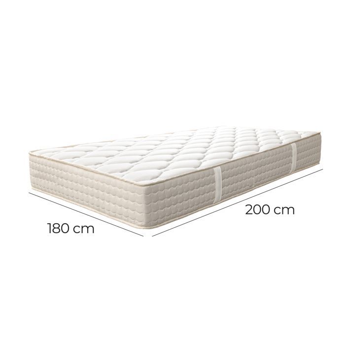 Materasso reversibile DENIA 180x200 cm, in schiuma ad alta densità, zone di riposo indipendenti, rigido, lato estivo/invernale, spessore 20 cm