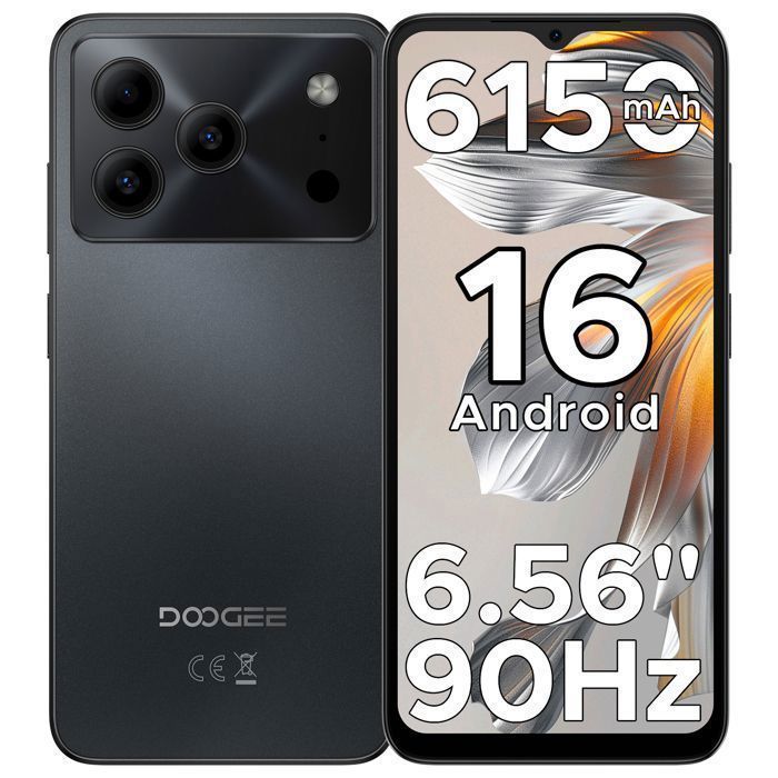 DOOGEE Note56 Android 16 Smartphone Pas Cher, 6150mAh Teléfono Portátil 6.56