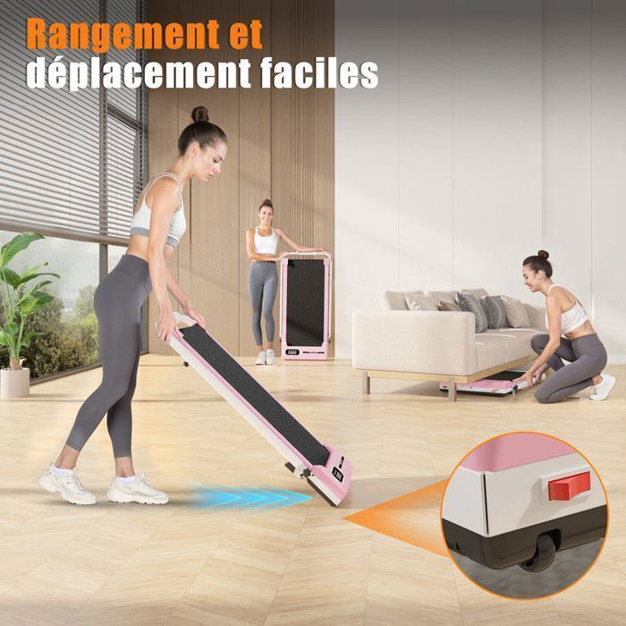 Tapis roulant pieghevole 3 in 1 con inclinazione del 5% - Tapis roulant elettrico - Velocità di camminata 1-8 km/h - Motore da 2,5 HP - con telecomando