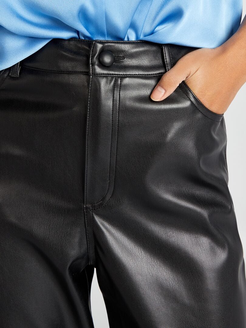 Kunstleren broek - Zwart