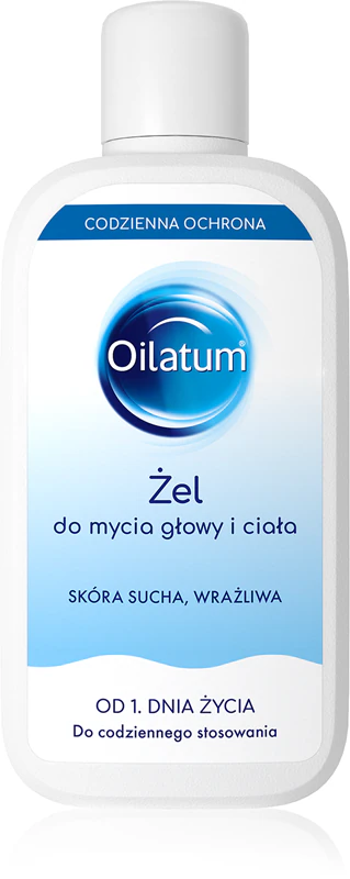 Gel Oilatum para lavar o corpo e o cabelo
