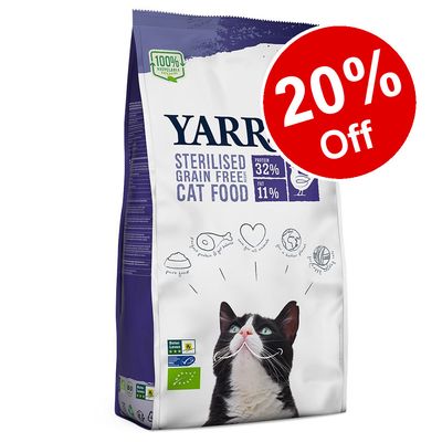 kg Yarrah økologisk steriliseret tørfoder til voksne katte - 20% rabat!*