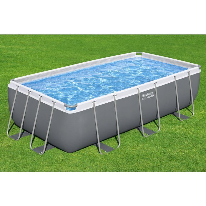 Kit para Piscina Tubular Acima do Solo BESTWAY - Steel Pro Max™ - 404 x 201 x 100 cm - Retangular + Robô de Quartzo