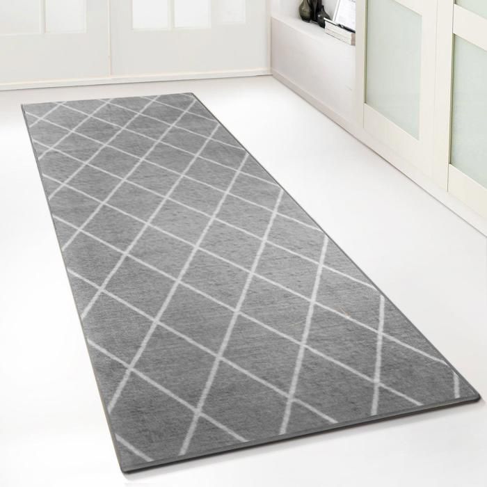Alfombra de pasillo Cosenza, gris, 80 x 100 cm